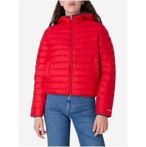 Červená dámská bunda s kapucí Calvin Klein Jeans