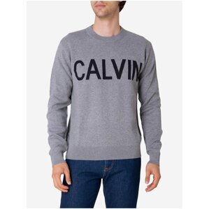 Světle šedá pánská mikina Calvin Klein Jeans