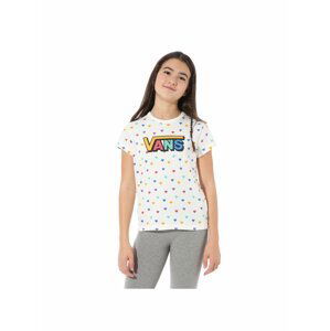 Bílé holčičí vzorované tričko s potiskem Vans Colorful Hearts