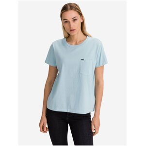 Světle modré dámské tričko s kapsičkou Lee