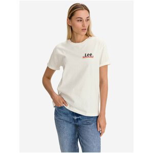 Bílé dámské tričko s nápisem Lee