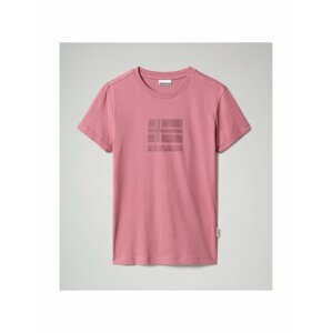 Růžové dámské tričko s potiskem Napapijri