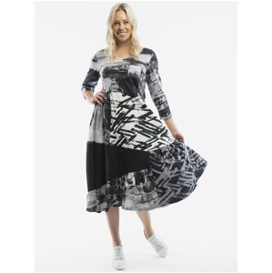 Bílo-černé dámské vzorované šaty Orientique Gozo