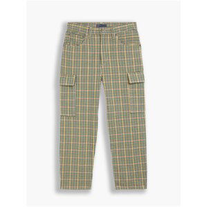 Žluto-zelené dámské kostkované zkrácené kalhoty Levi's® Barrel