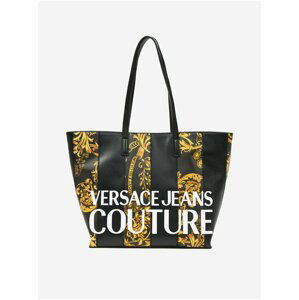 Žluto-černý vzorovaný shopper Versace Jeans Couture Stripe Patchwork