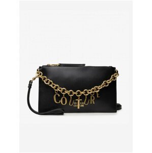Černá dámská malá crossbody kabelka s ozdobným řetízkem ve zlaté barvě Versace Jeans Couture Charms
