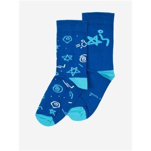 Modré dámské vzorované ponožky DOBRO.  pro Hvězdný Bazar