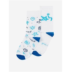 Modro-bílé dámské vzorované ponožky DOBRO. pro Hvězdný Bazar