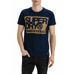Tmavě modré pánské tričko Superdry Denim Goods Co Print Tee