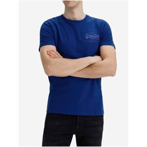 Tmavě modré pánské tričko Superdry Premium Goods Tonal Injecti