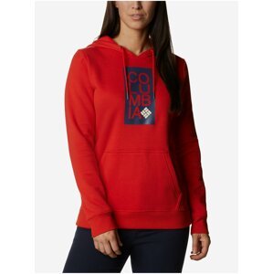 Červená dámská mikina s kapucí Columbia™ Logo Hoodie