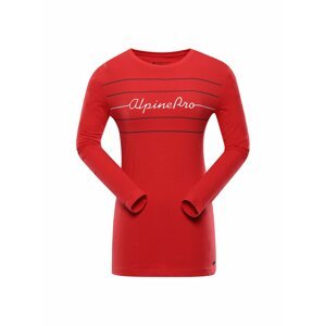 Červené dámské vzorované sportovní tričko Alpine Pro MEGANA 2