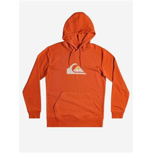 Cihlová pánská mikina s potiskem Quiksilver Big Logo Hood