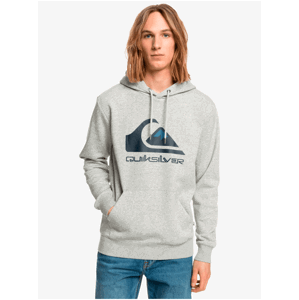 Světle šedá pánská mikina s potiskem Quiksilver Big Logo Hood