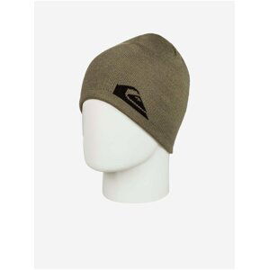 Černo-khaki pánská oboustranná vzorovaná čepice Quiksilver M&W Beanie