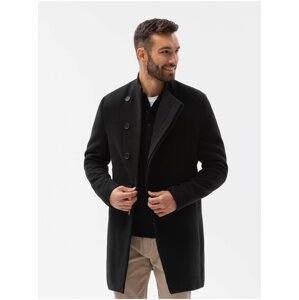 Černý pánský kabát Ombre Clothing C501