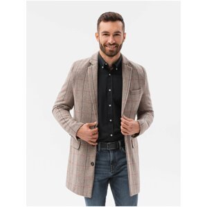 Béžový pánský kabát Ombre Clothing C500
