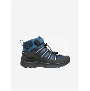 Šedo-modré dětské nepromokavé boty s koženými detaily Keen Hikeport 2 Sport