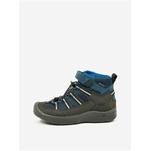Modro-černé dětské nepromokavé boty s koženými detaily Keen Hikeport 2 Sport