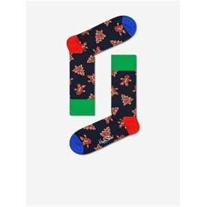 Tmavě modré ponožky s vánočním motivem Happy Socks