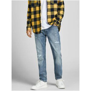 Modré straight fit džíny Jack & Jones Mike