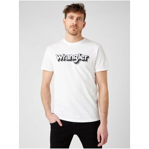 Bílé pánské tričko s potiskem Wrangler SS Logo