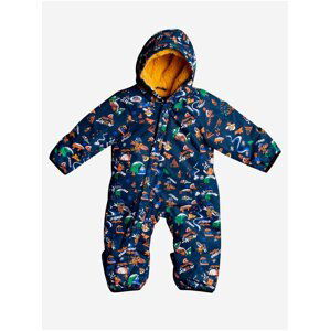 Tmavě modrá dětská vzorovaná kombinéza s kapucí Quiksilver Baby Suit