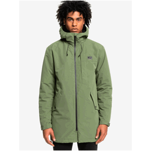 Světle zelená pánská lehká parka s kapucí Quiksilver Skyward