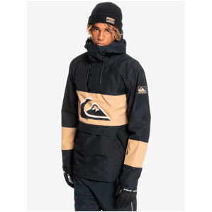 Béžovo-černý pánský anorak s motivem Quiksilver Steeze