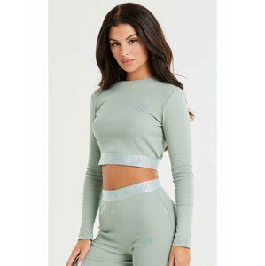 Světle zelené dámské crop top tričko SikSilk