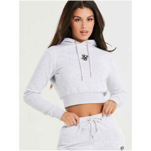 Světle šedá dámská crop top mikina SikSilk