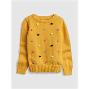 Dívky - Dětský svetr s puntíky Žlutá