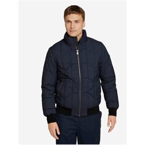 Tmavě modrá pánská prošívaná zimní bunda Tom Tailor Quilted Blouson