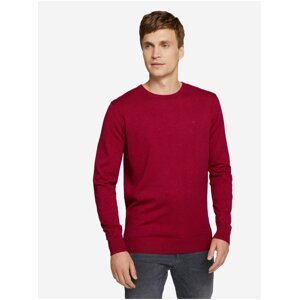 Tmavě červený pánský svetr Tom Tailor Basic