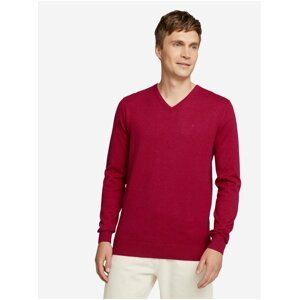 Tmavě červený pánský svetr Tom Tailor Basic