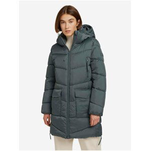 Tmavě modrý dámský prošívaný kabát Tom Tailor Denim Puffer