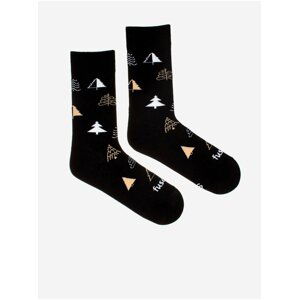 Černé dámské vzorované ponožky Fusakle Stromce v zime