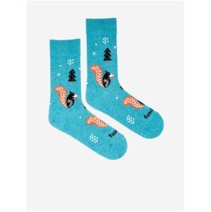 Modré dámské vzorované ponožky Fusakle veveryska
