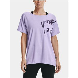 Světle fialové dámské tričko Under Armour Lve Overszed Graphic WM Tee