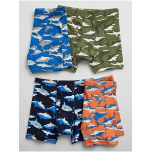 Chlapci - Dětské boxerky shark graphic briefs, 4ks Zelená