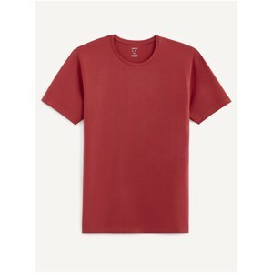 Červené basic tričko Celio Neunir
