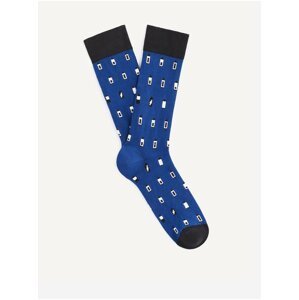 Modré vzorované ponožky Celio Timing