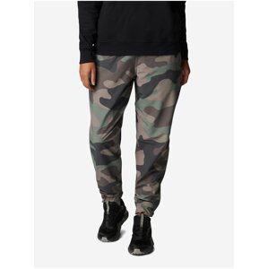 Zeleno-hnědé dámské vzorované tepláky Columbia Pleasant Creek Warm Jogger