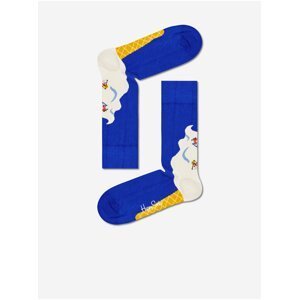 Bílo-modré ponožky se zimním motivem Happy Socks