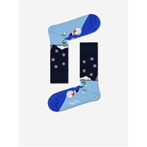 Modré ponožky se zimním motivem Happy Socks
