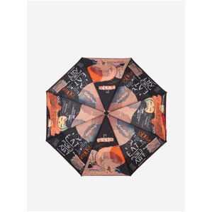 Oranžovo-černý vzorovaný holový deštník Anekke City