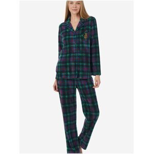 Zeleno-modré dámské kostkované pyžamo Ralph Lauren