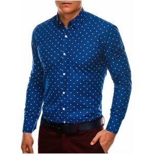 Pánská elegantní košile s dlouhým rukávem K463 - světle námořnická modrá
