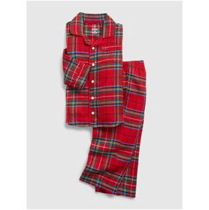 Chlapci - Dětské kostkované pyžamo Červená