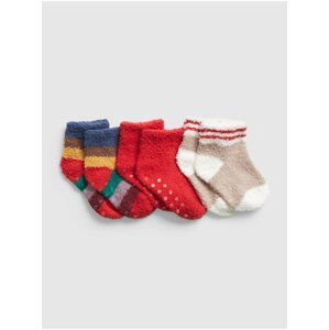 Doplňky - Baby ponožky holiday, 3ks Červená